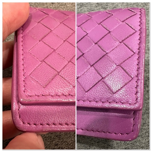 Bottega Veneta Intrecciato Weave Leather Wallet Purple - Picture 12 of 16